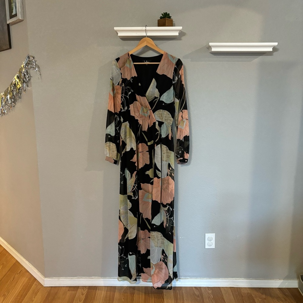Lulus Floral Print Long Sleeve Maxi Dress